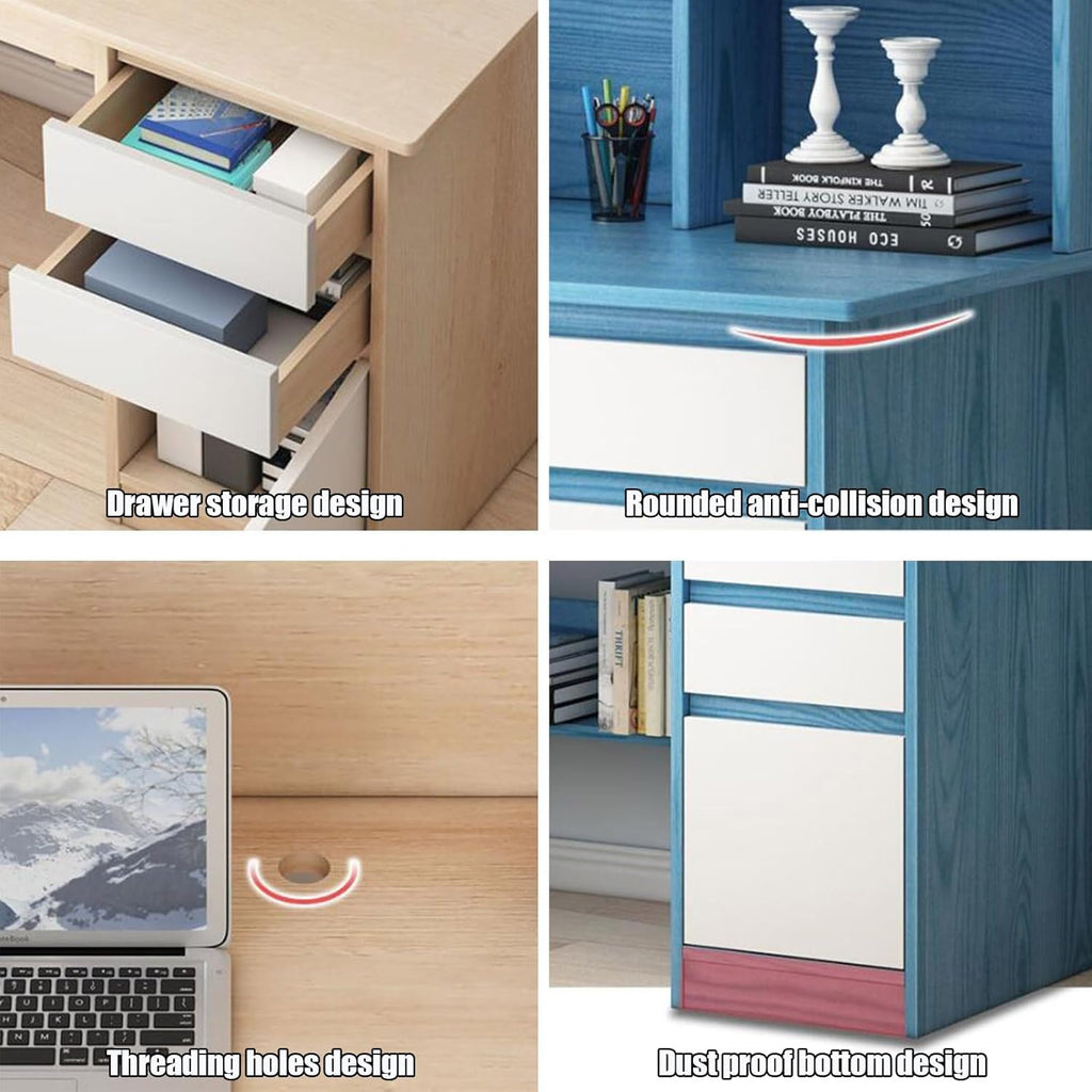 Modern Bookshelf Writing Desk 📝 Space-Saving Workstation for Home & Office