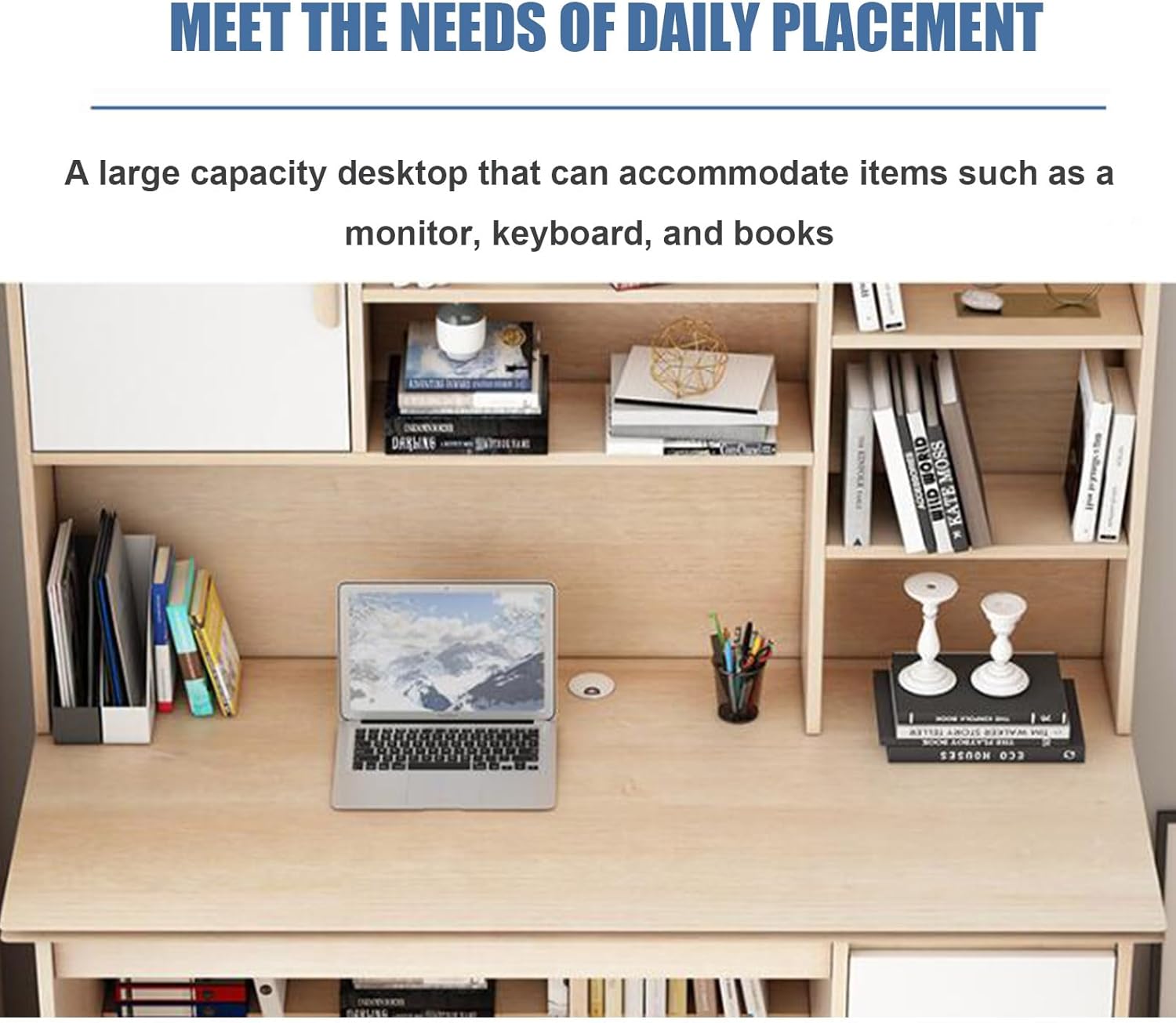 Modern Bookshelf Writing Desk 📝 Space-Saving Workstation for Home & Office