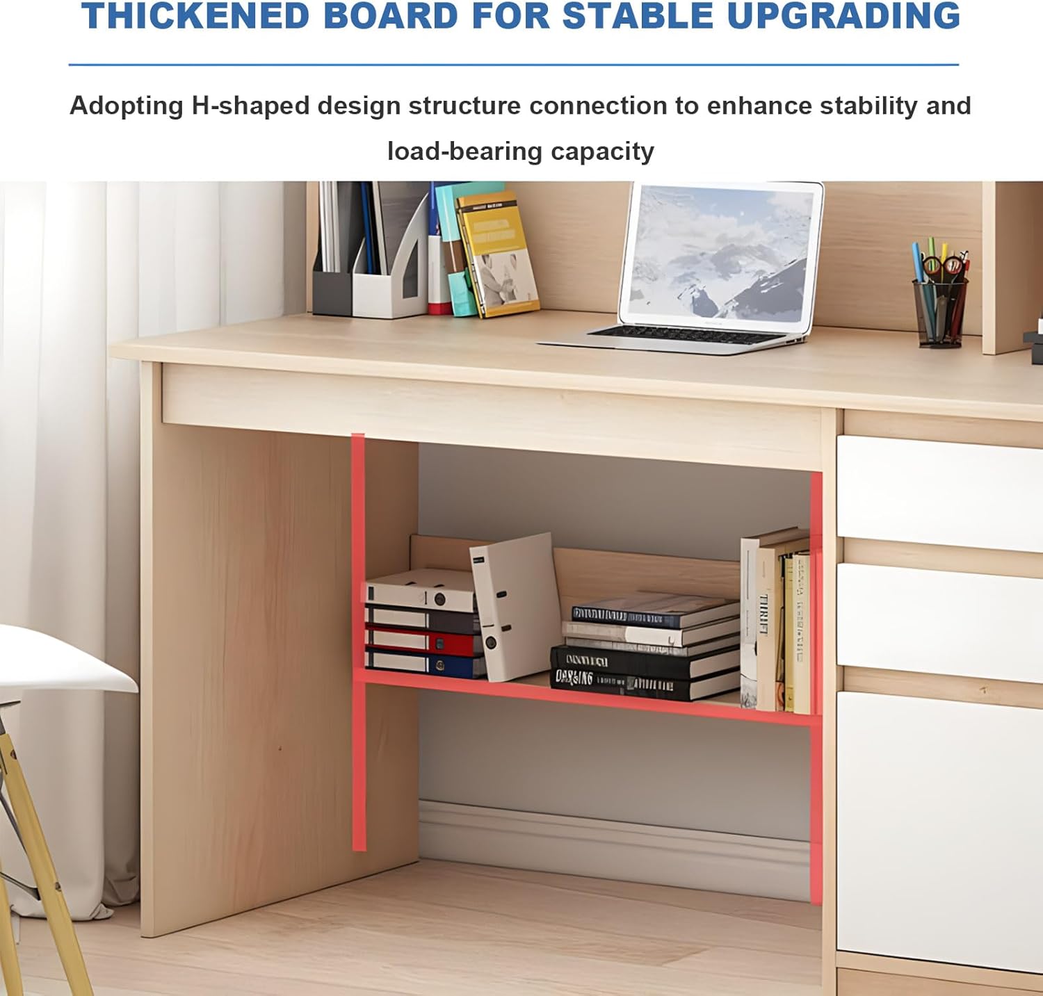 Modern Bookshelf Writing Desk 📝 Space-Saving Workstation for Home & Office