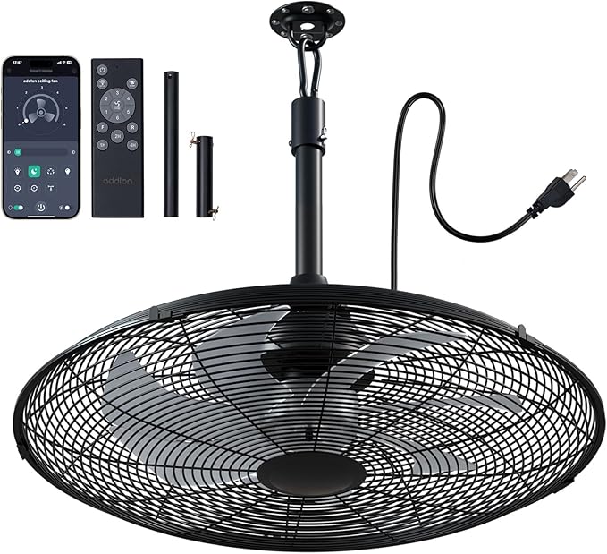 20-Inch Outdoor Ceiling Fan 🌀 Waterproof IP65 with Remote & App Control 🌧️ Quiet DC Motor, 6 Speeds for Patio, Pergola & Backyard