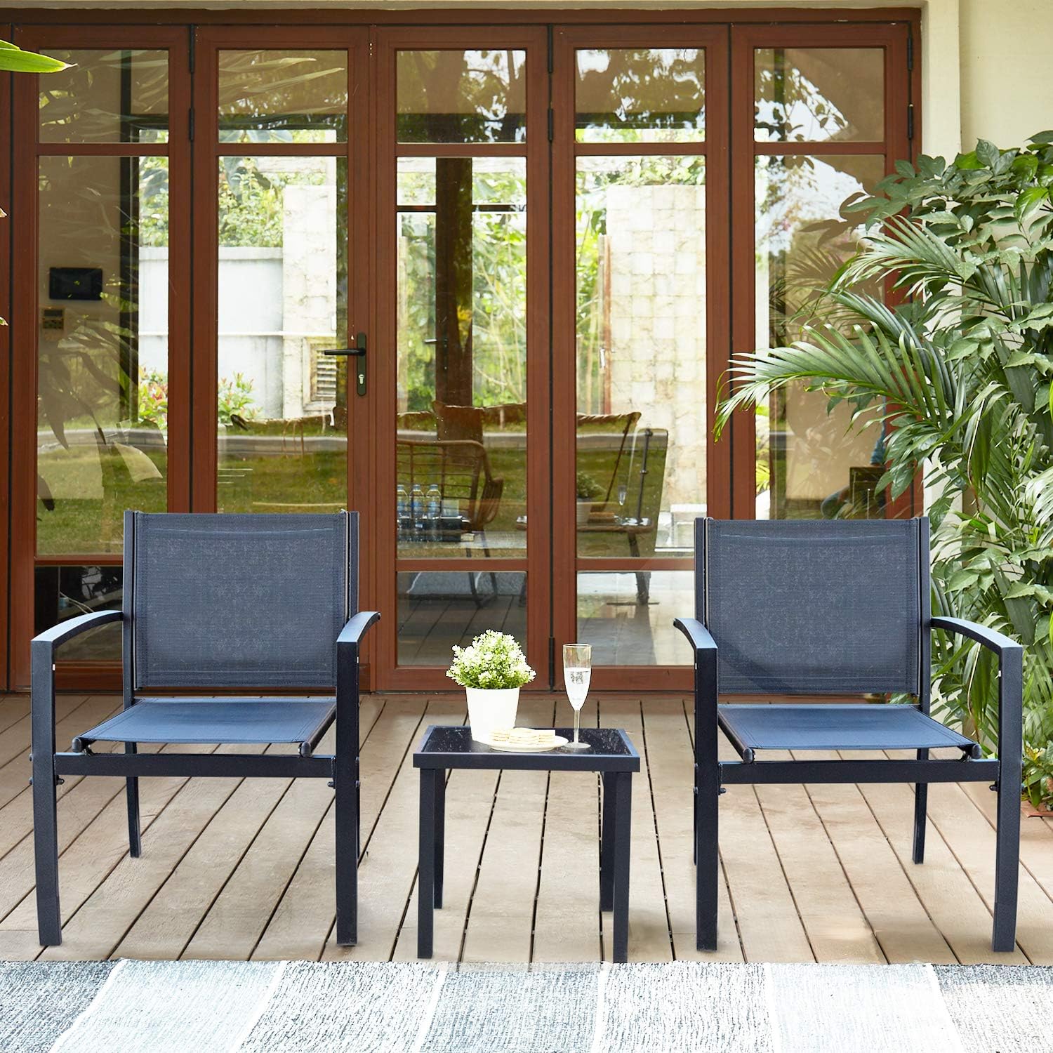 Outdoor 4-Piece Patio Conversation Set 🌿 Stylish & Comfortable Garden Furniture for Backyard & Deck ✨